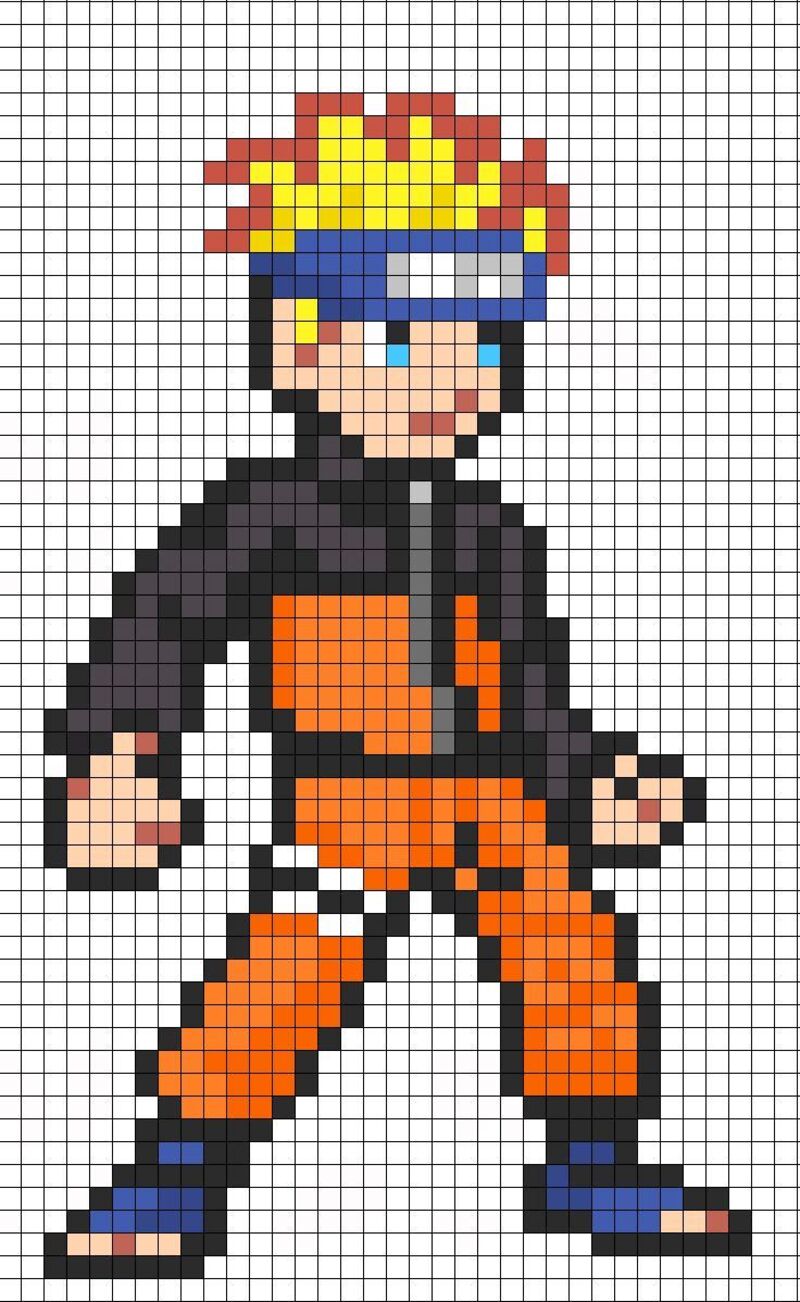 Tranh pixel anime naruto