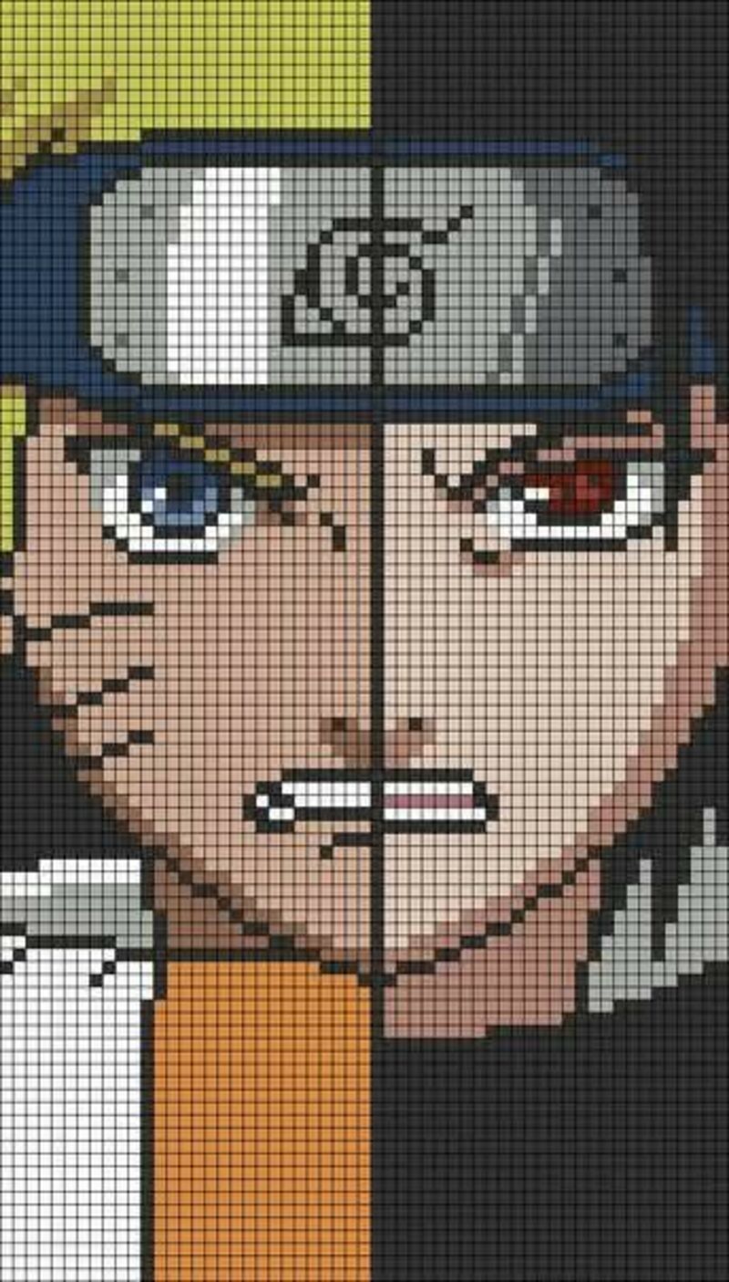 Tranh pixel anime naruto