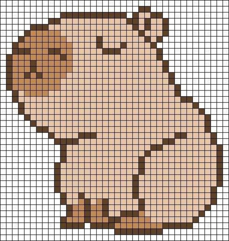Tranh pixel Capybara