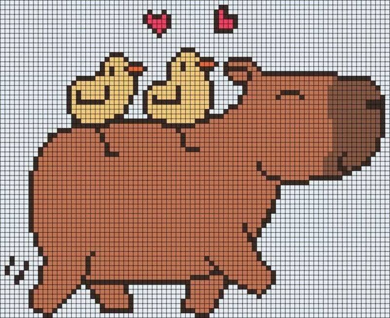 Tranh pixel Capybara