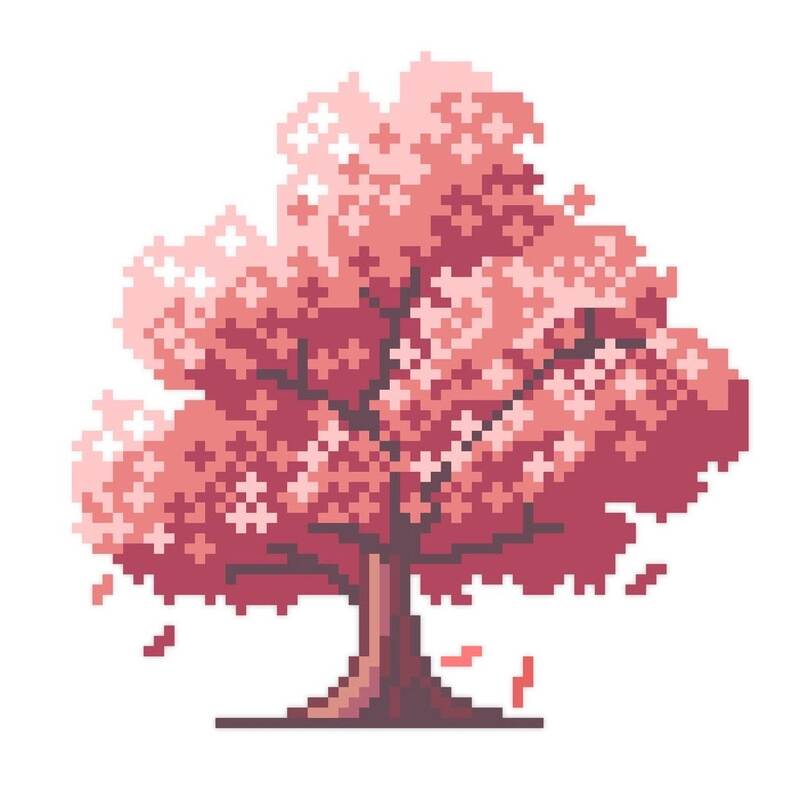 Tranh pixel cây