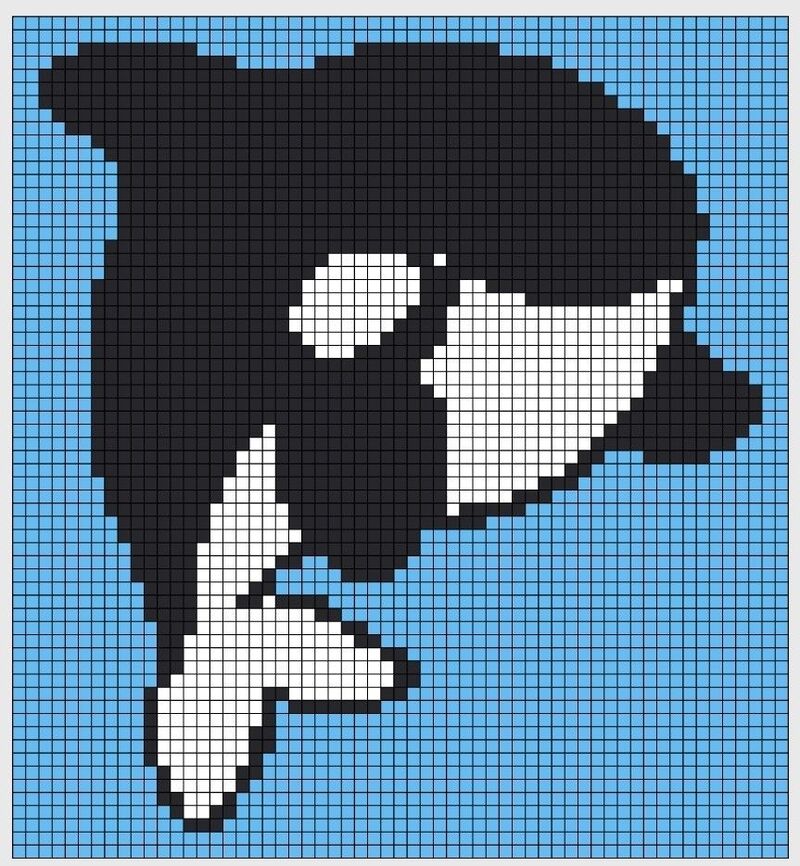 Tranh pixel con cá voi sát thủ
