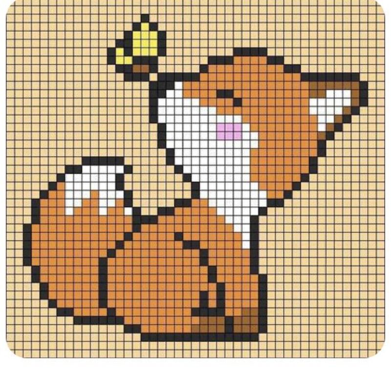 Tranh pixel con cáo