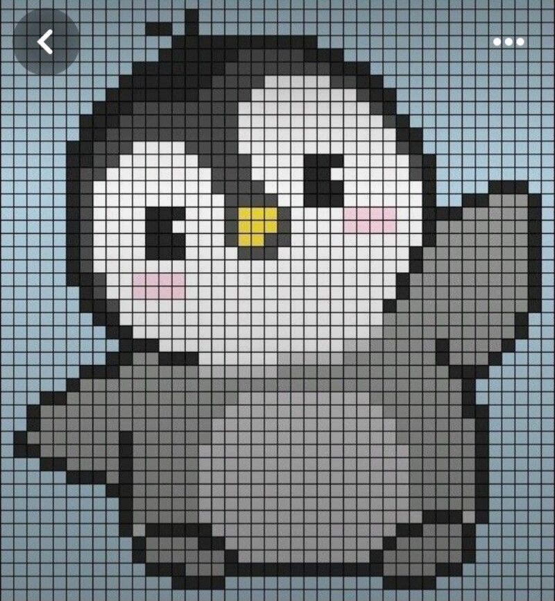 Tranh pixel con chim cánh cụt