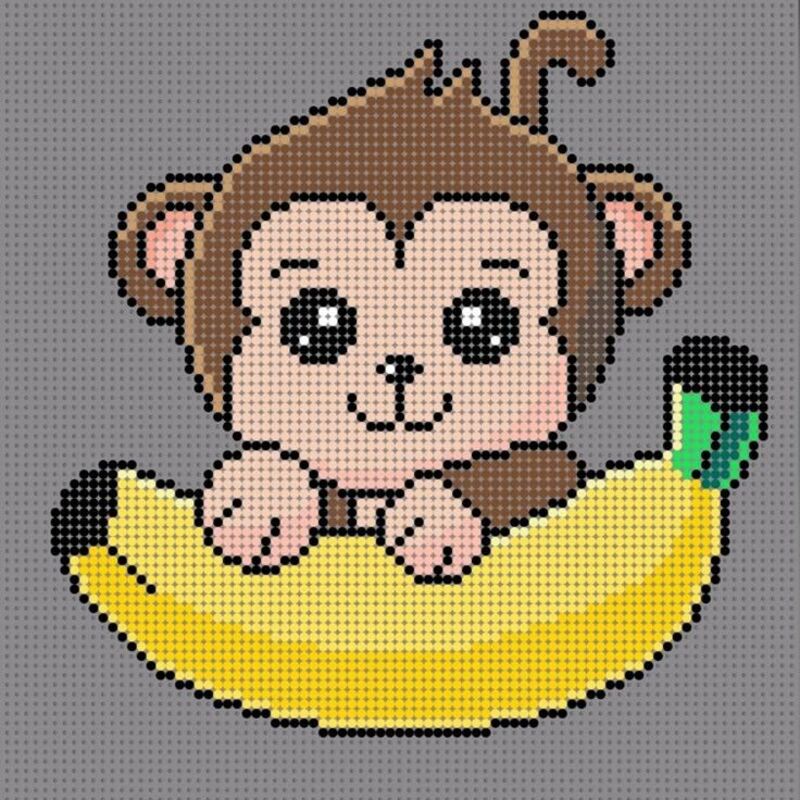 Tranh pixel con khỉ