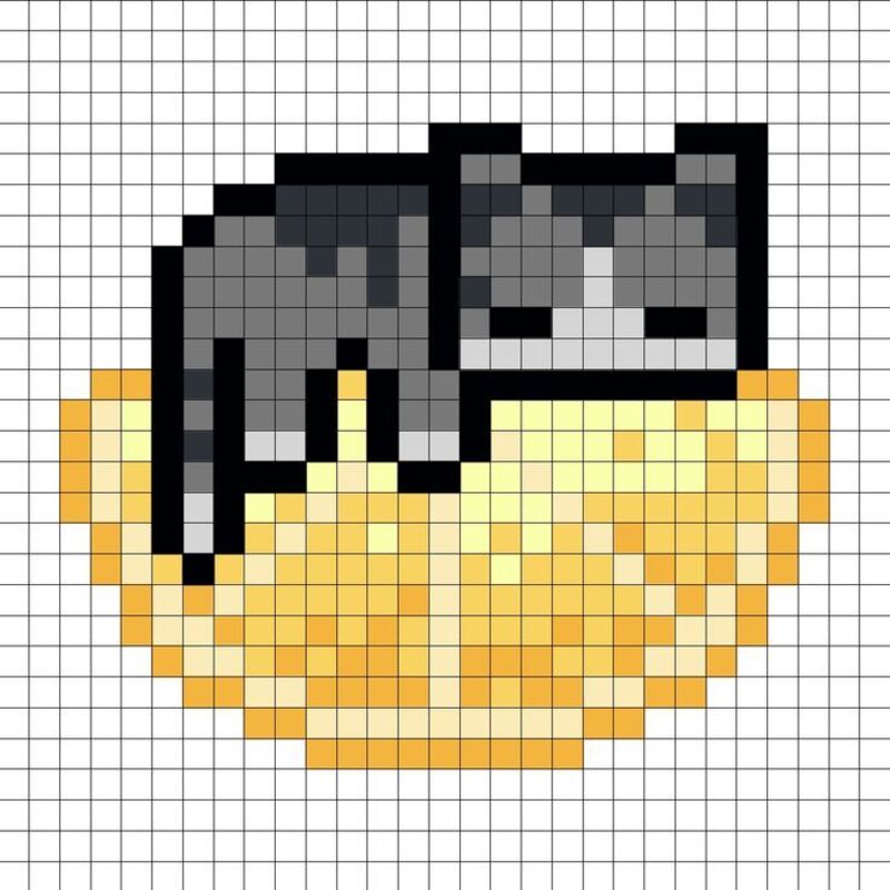 Tranh pixel con mèo lười