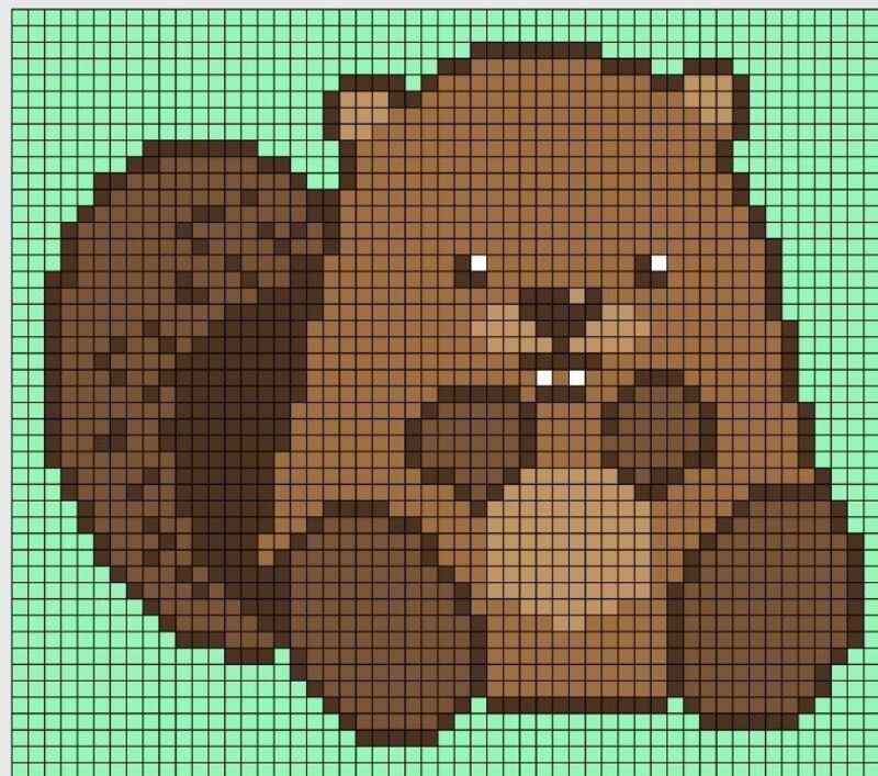 Tranh pixel con sóc