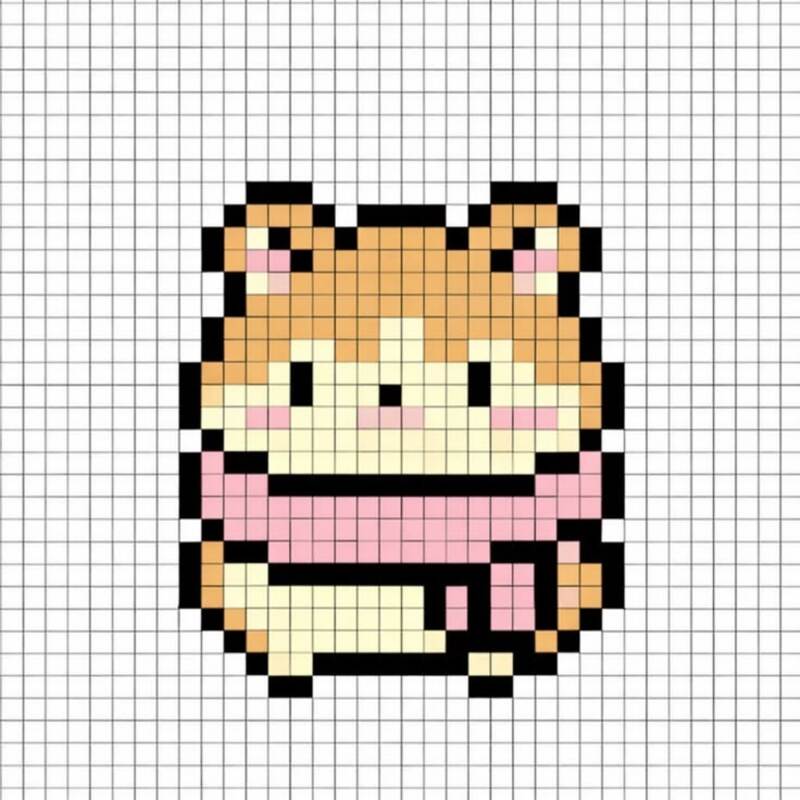 Tranh pixel con sóc mini cute