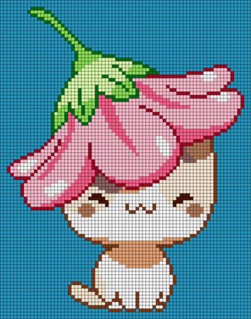Tranh pixel con vật cute