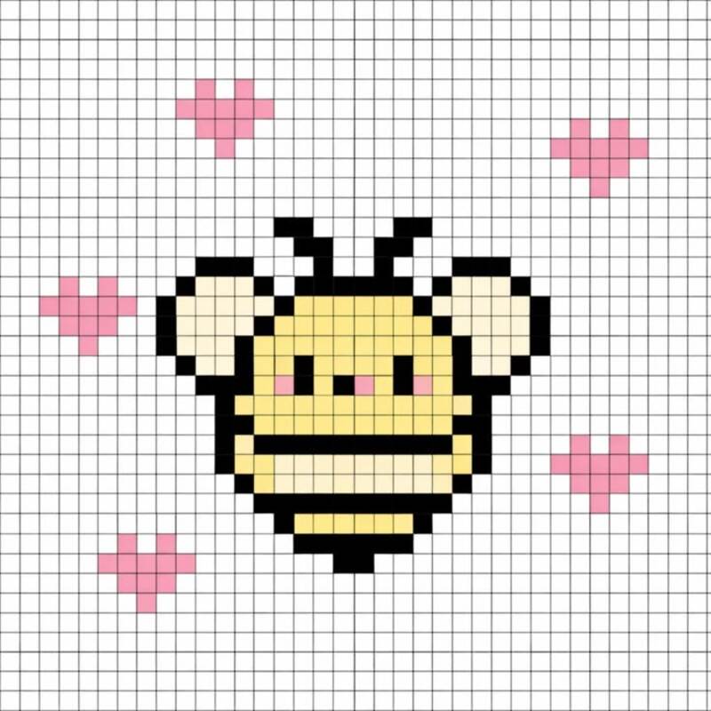 Tranh pixel con ong cute