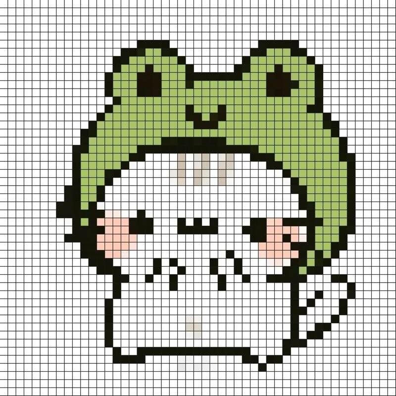 Tranh pixel con mèo cute