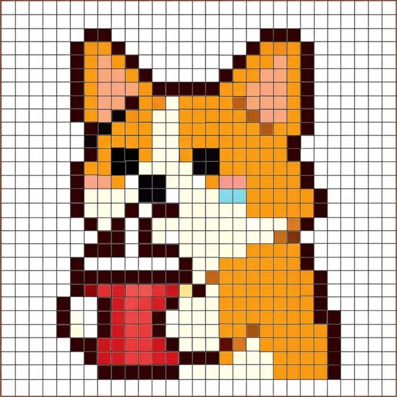 Tranh pixel con vật cute