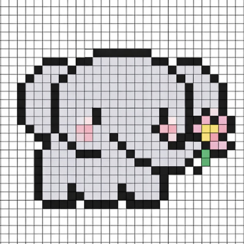 Tranh pixel con voi mini