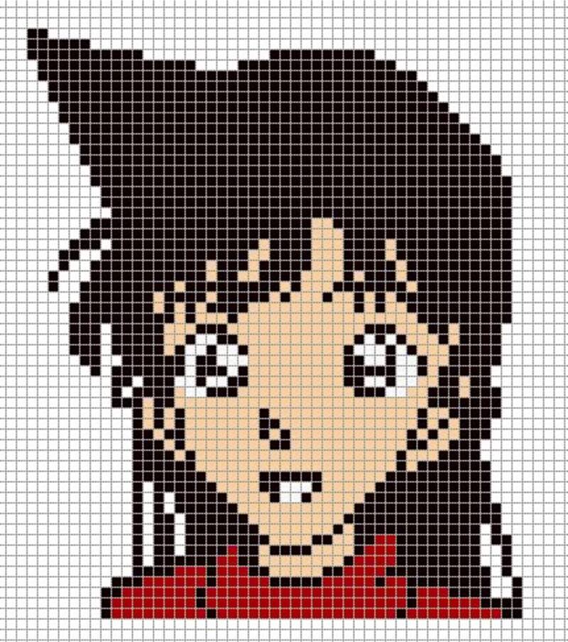 Tranh pixel anime conan