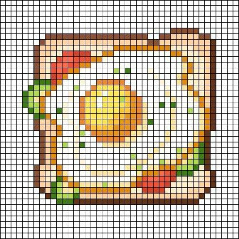 Tranh pixel đồ ăn cute