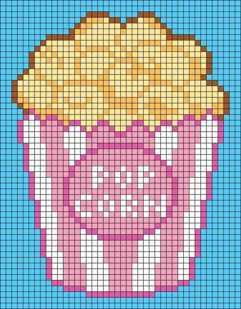 Tranh pixel đồ ăn cute