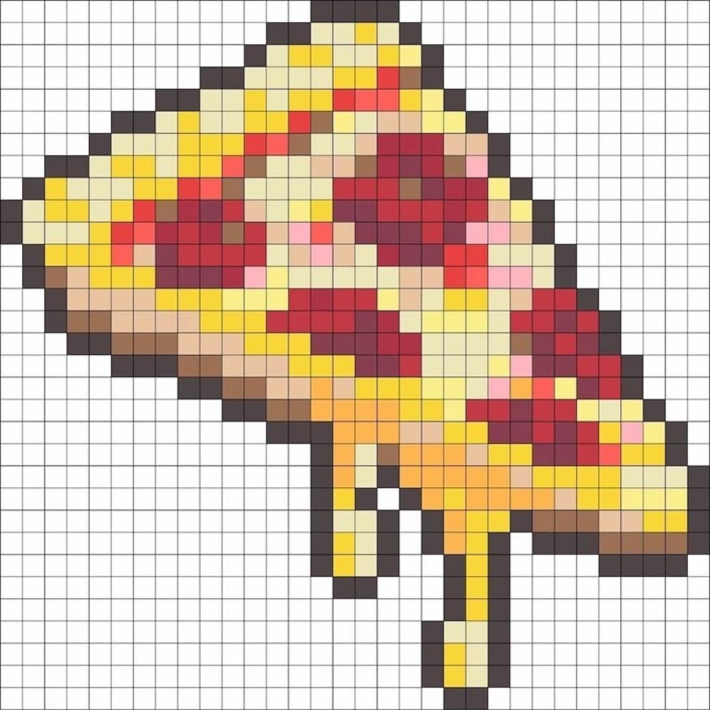 Tranh pixel đồ ăn cute