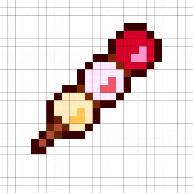 Tranh pixel đồ ăn cute