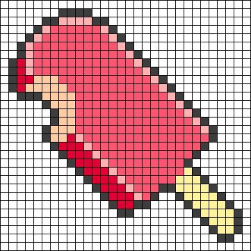 Tranh pixel đồ ăn cute