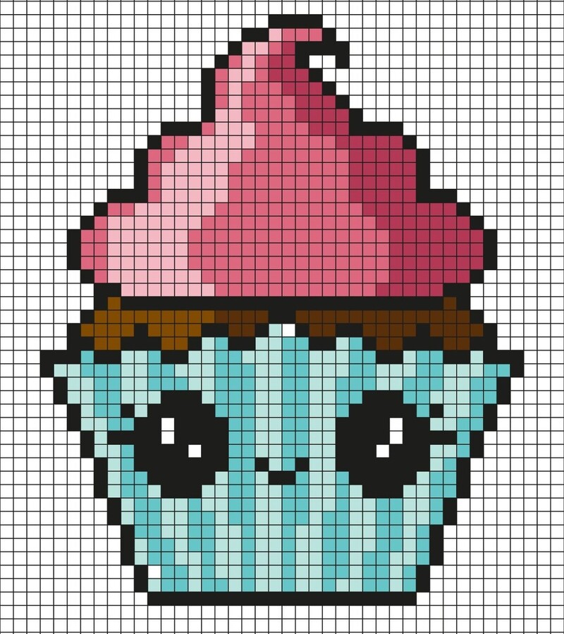 Tranh pixel đồ ăn cute