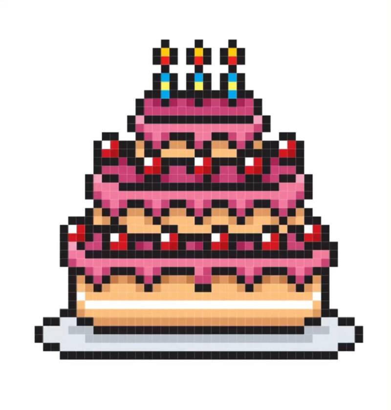 Tranh pixel đồ ăn cute