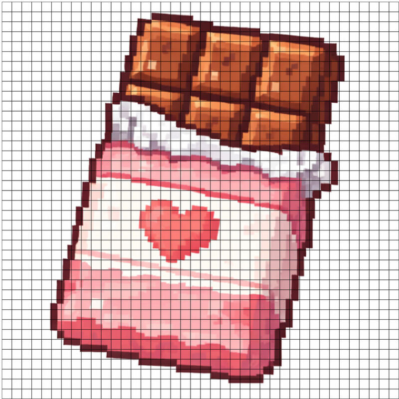 Tranh pixel đồ ăn cute