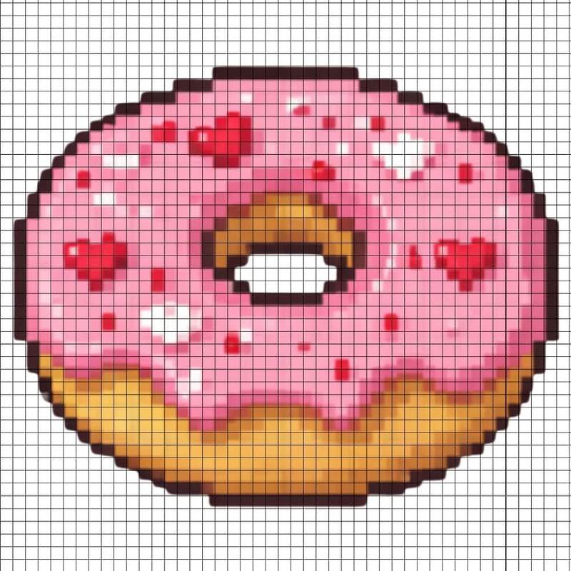 Tranh pixel đồ ăn cute