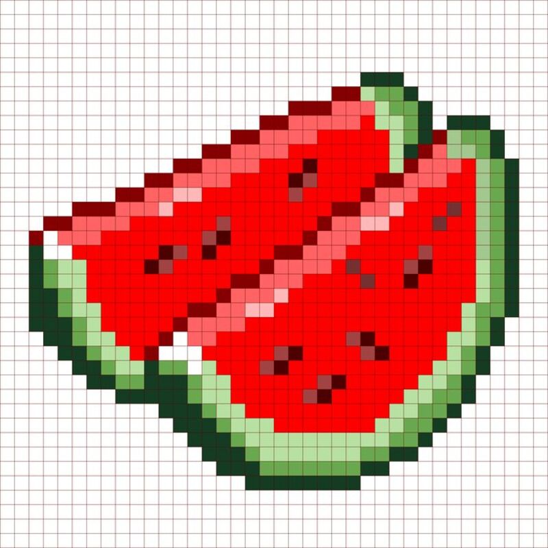 Tranh pixel đồ ăn cute