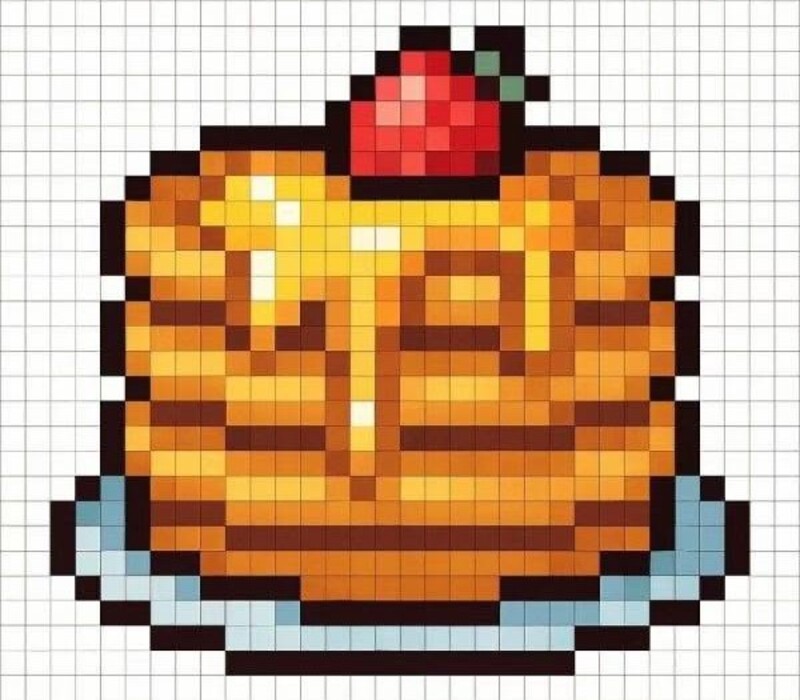 Tranh pixel đồ ăn cute