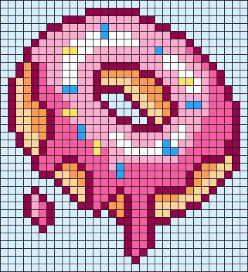 Tranh pixel đồ ăn cute