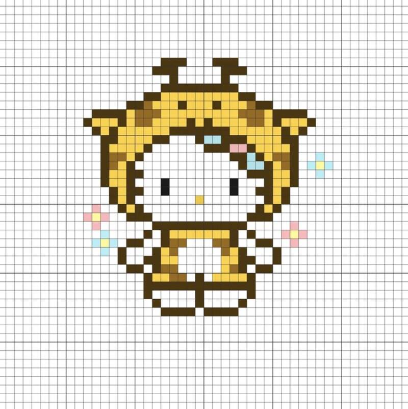 Tranh pixel Hello Kitty và Sanrio