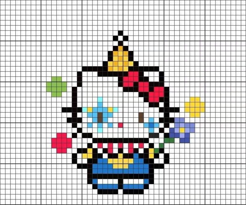 Tranh pixel Hello Kitty và Sanrio