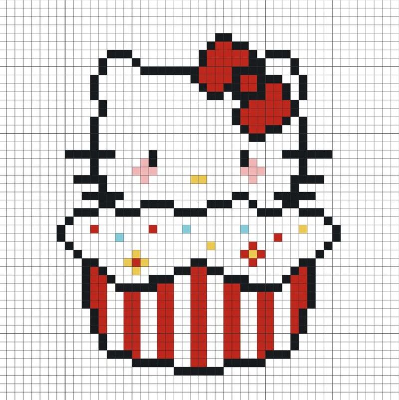 Tranh pixel Hello Kitty và Sanrio