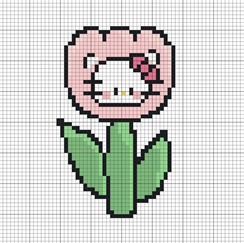 Tranh pixel Hello Kitty và Sanrio