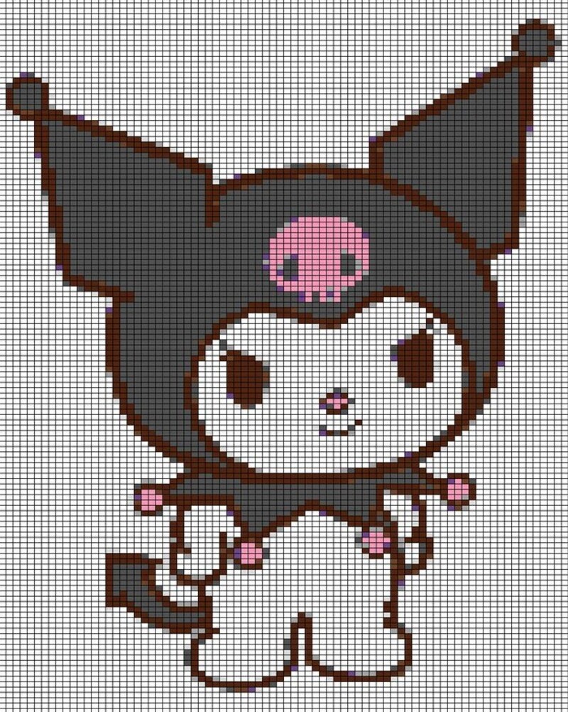 Tranh pixel Kuromi
