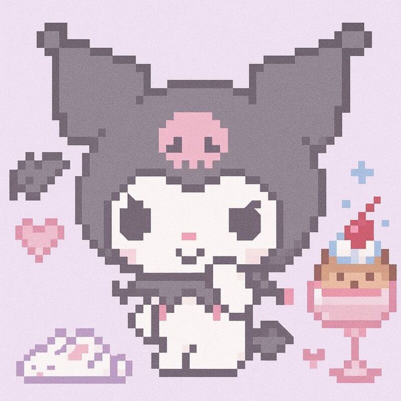 Tranh pixel Kuromi