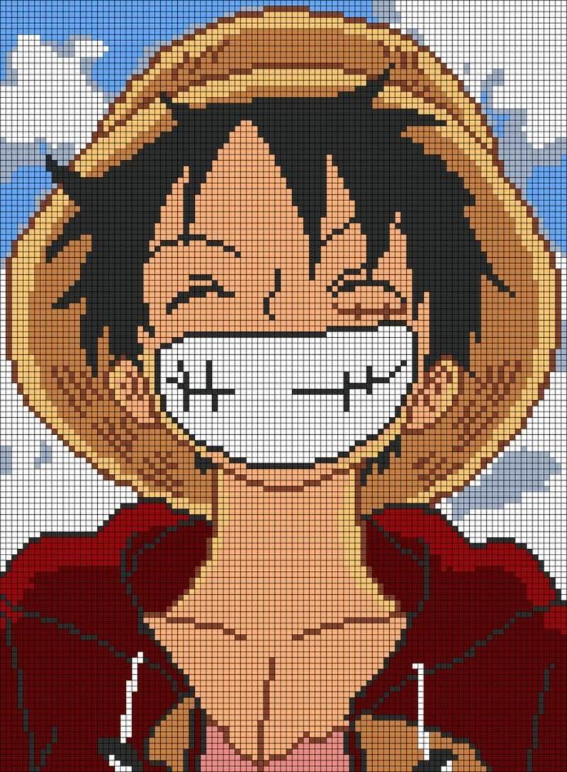 Tranh pixel luffy
