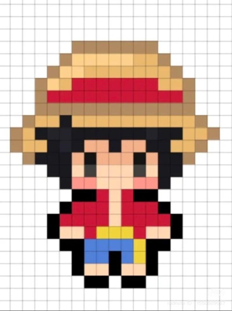 Tranh pixel luffy