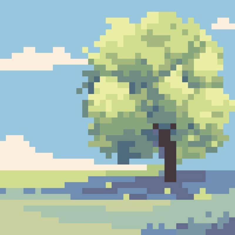 Tranh pixel phong cảnh