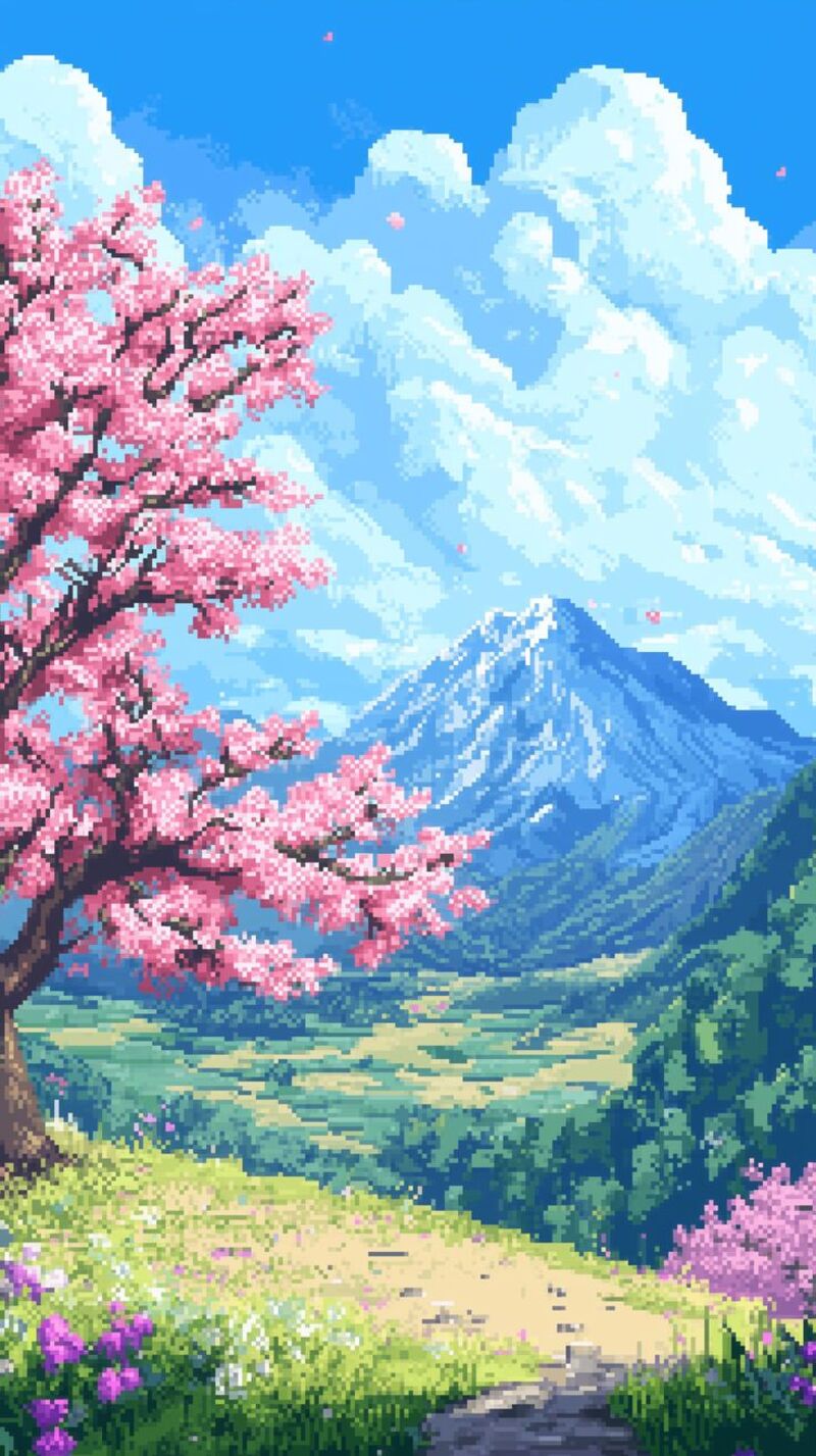 Tranh pixel phong cảnh