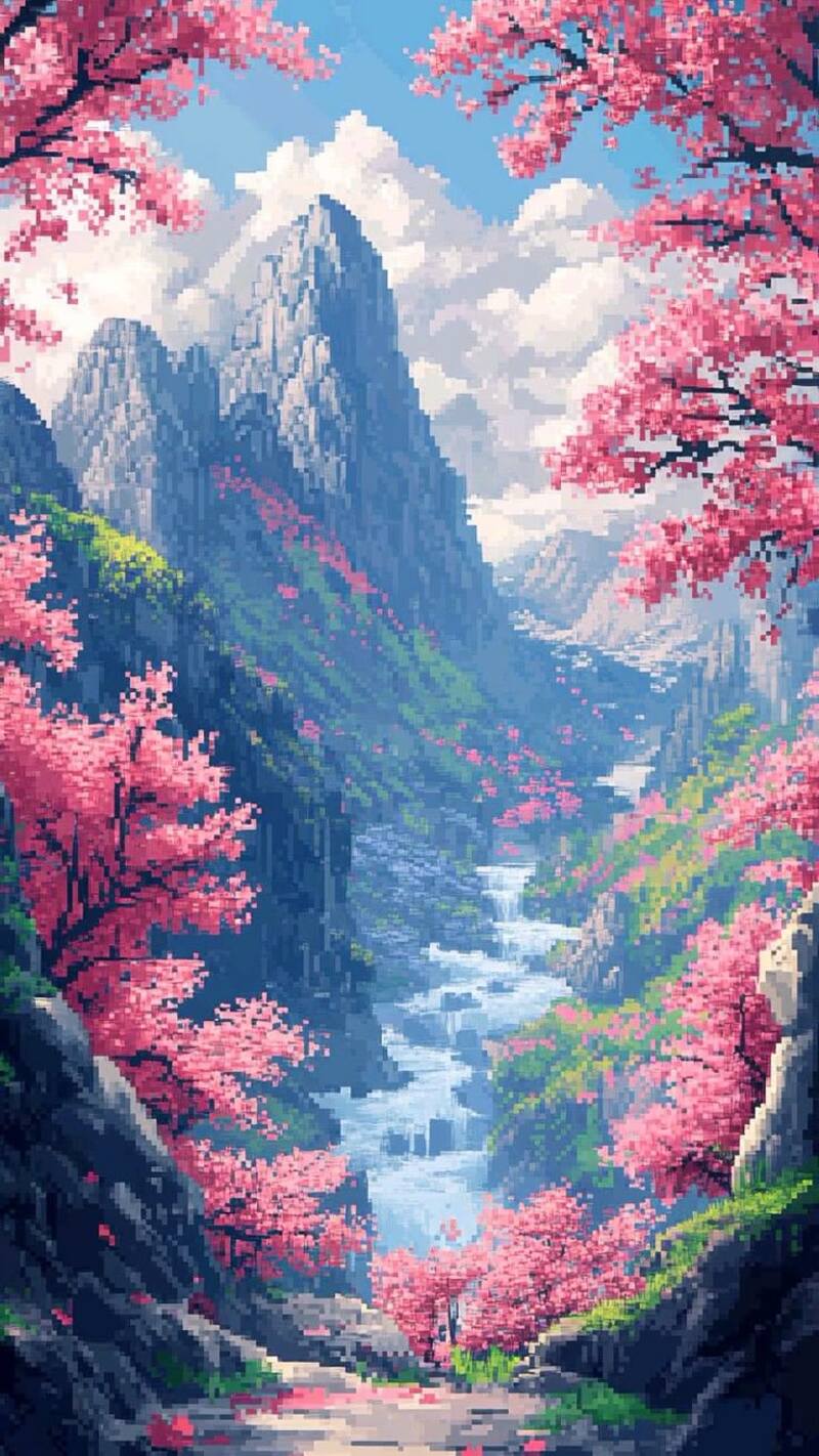 Tranh pixel phong cảnh