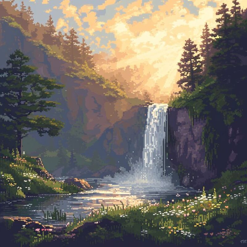 Tranh pixel phong cảnh