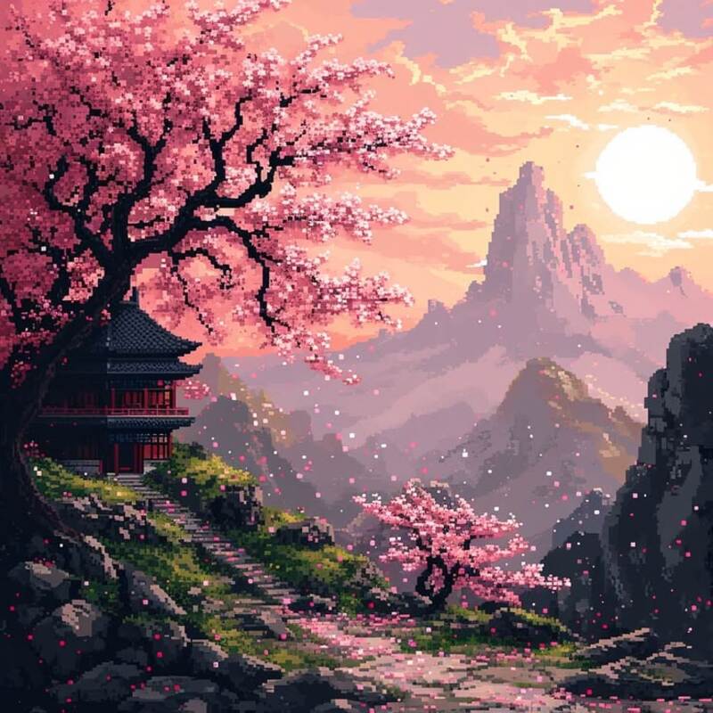 Tranh pixel phong cảnh