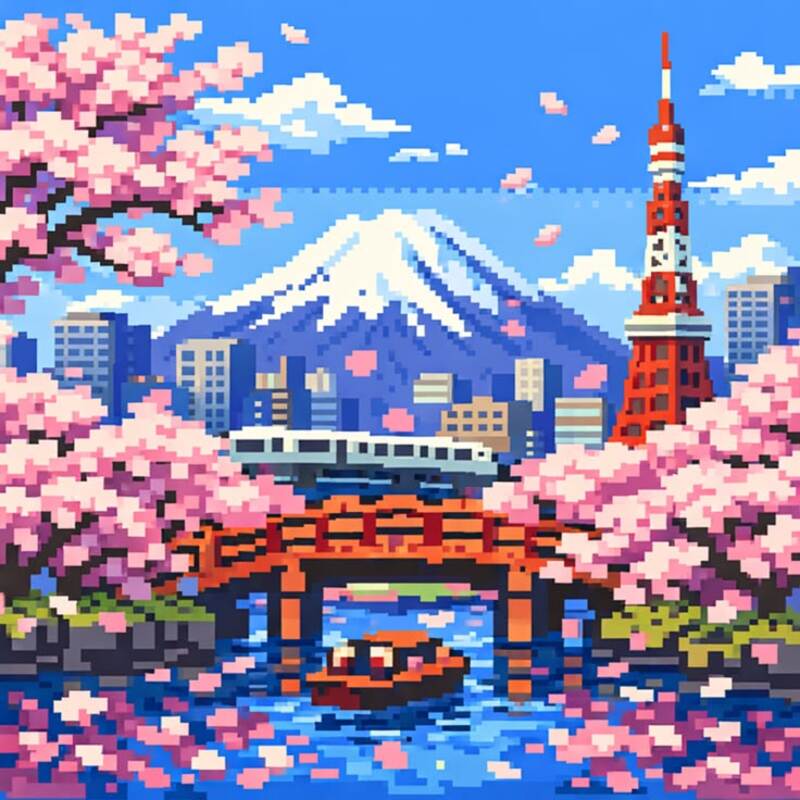Tranh pixel phong cảnh