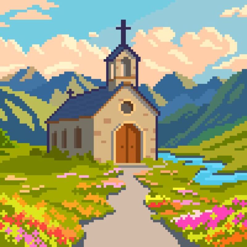 Tranh pixel phong cảnh