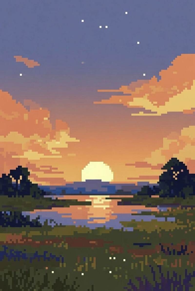 Tranh pixel phong cảnh