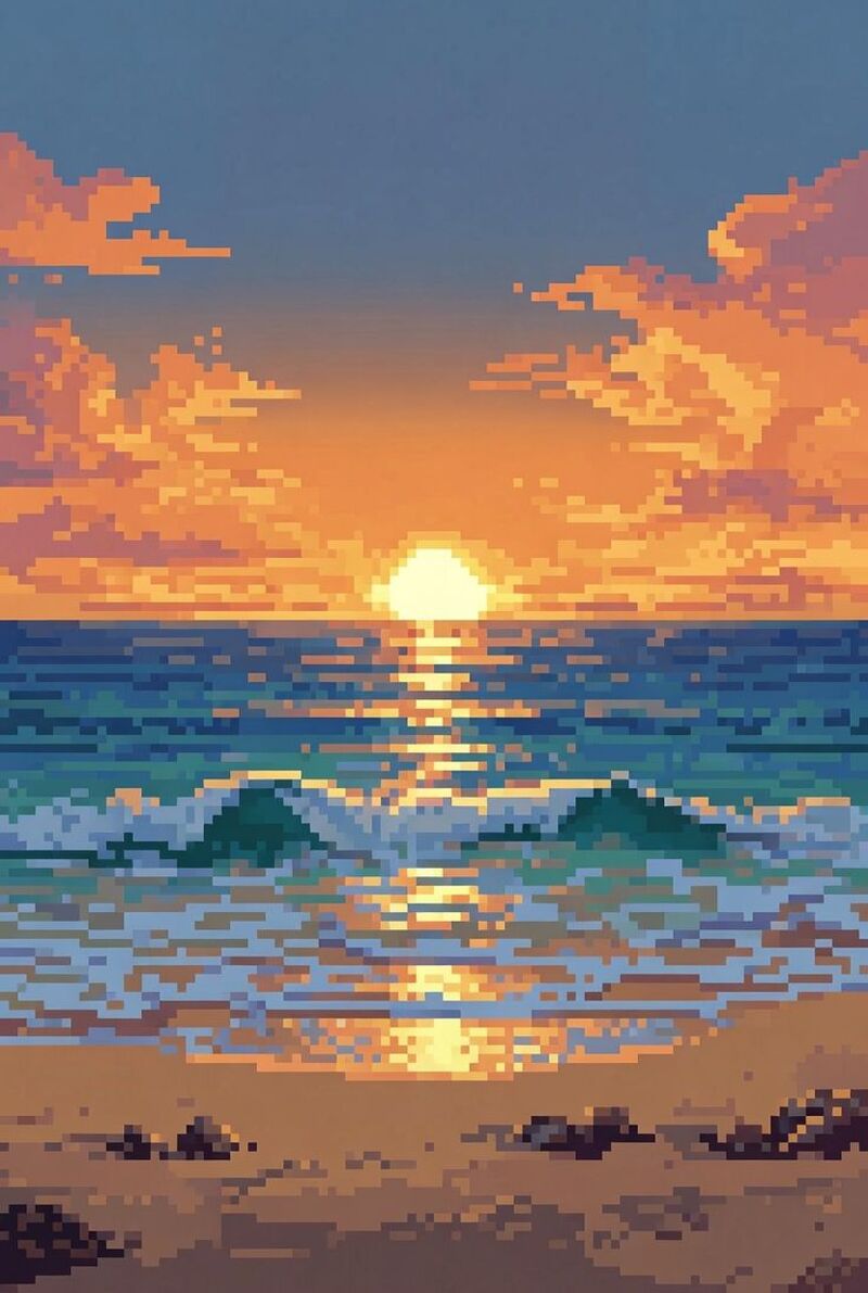 Tranh pixel phong cảnh