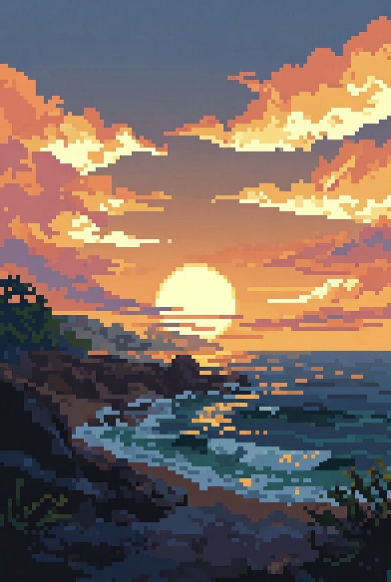 Tranh pixel phong cảnh
