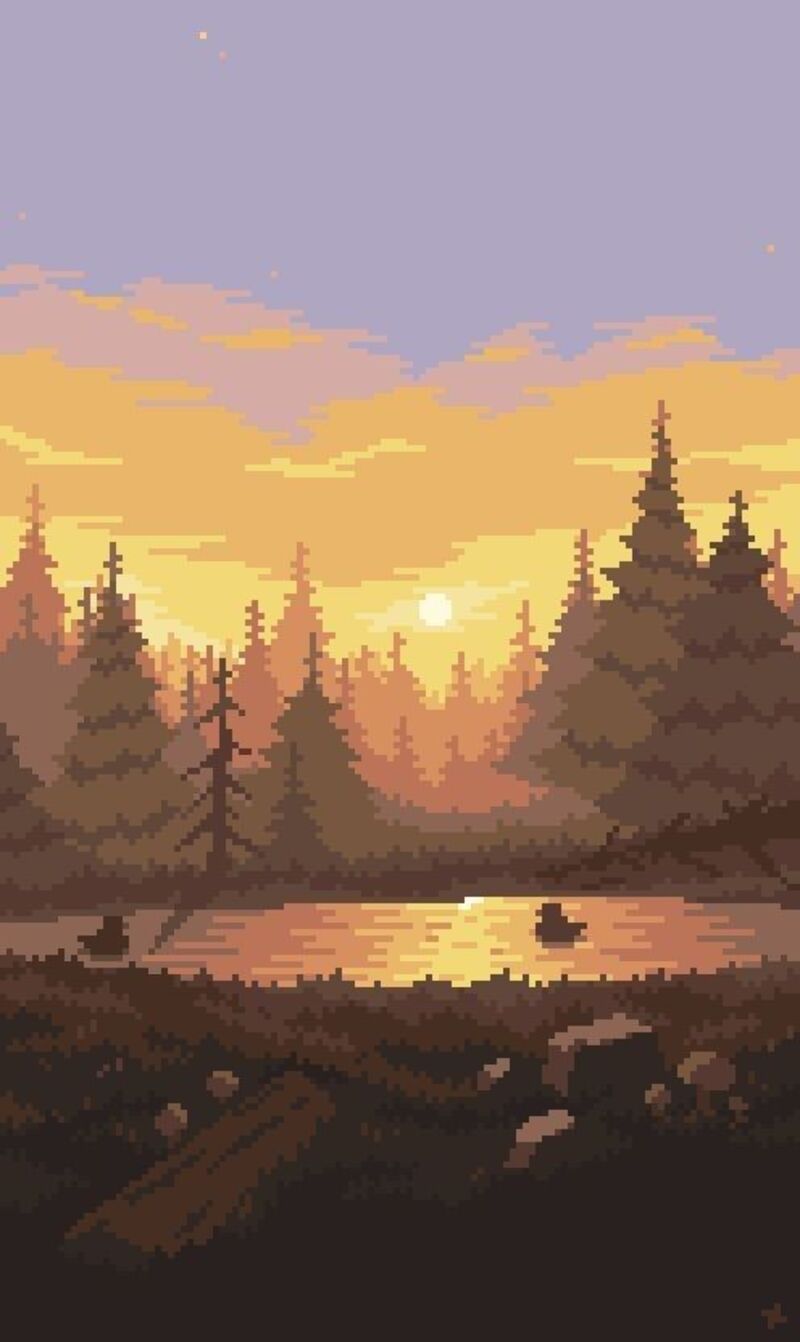 Tranh pixel phong cảnh