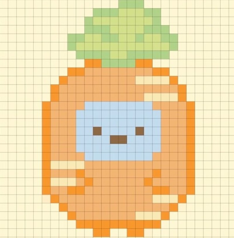 Tranh pixel trái cây